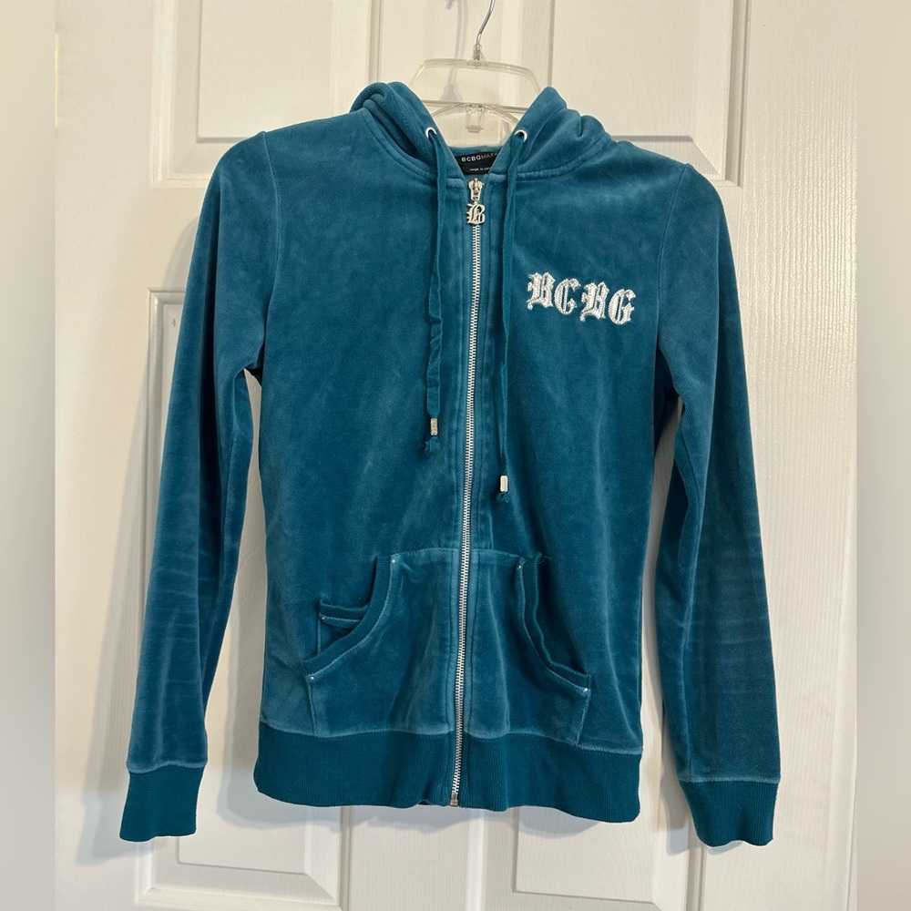 BCBGMAXAZRIA Angel Velour Hoodie | Size S